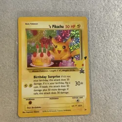 Pokemon Birthday Pikachu #24 Holo Black Star Promo Card Celebrations NM/Mint - Image 1