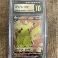 CGC 10 PRISTINE Pikachu V 415/414 SI Start Deck 100 Pokemon Card Japanese 6d - Image 1