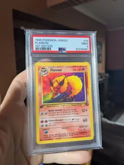 PSA 9 1st Edition Flareon Rare 19/64 Jungle - Pokemon Card 1999 WOTC Eeveelution - Image 1