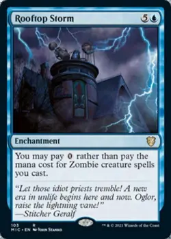 MTG English Rooftop Storm NM Normal Commander 2021 Midnight Hunt - Image 1