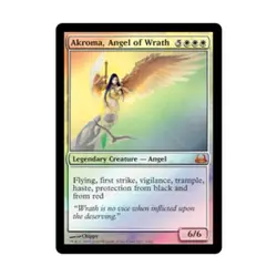 WOTC MtG Divine vs. Demonic Akroma, Angel of Wrath (MR) (Foil) EX - Image 1
