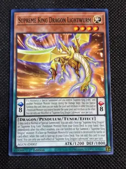 3x YuGiOh! Supreme King Dragon Lightwurm AGOV-EN002 Common 1st Edition Near Mint - Image 2