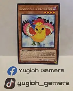 YUGIOH BLACKWING AUSTER THE SOUTH WIND LED3 1ST EDITION RARE LIGHT PLAYED - Image 1