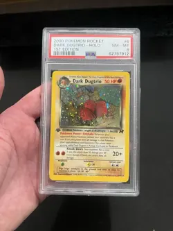 Pokemon Cards: 1st Edition Team Rocket Rare Holo: Dark Dugtrio 6/82: PSA 8 Swirl - Image 1