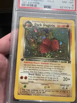 Pokemon Cards: 1st Edition Team Rocket Rare Holo: Dark Dugtrio 6/82: PSA 8 Swirl - Image 2