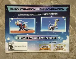 Pokemon Scarlet and Violet Shiny Koraidon OR Miraidon Gamestop Promo Card Code - Image 1