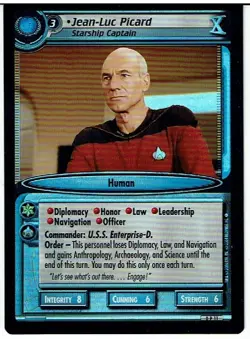 STAR TREK CCG 2E 10TH ANNIVERSARY CARD 0P11 JEAN-LUC PICARD ex - Image 1