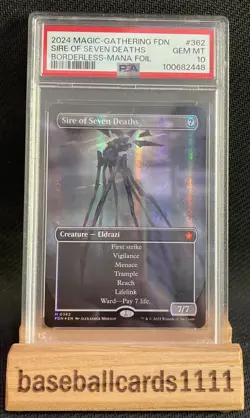 2024 MTG Sire Of Seven Deaths Borderless Mana Foil PSA 10 NS - Image 1