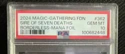 2024 MTG Sire Of Seven Deaths Borderless Mana Foil PSA 10 NS - Image 2