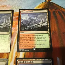Wooded Foothills Khans of Tarkir Regular Playset Heavy Played Playset - Image 3