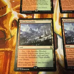 Wooded Foothills Khans of Tarkir Regular Playset Heavy Played Playset - Image 5