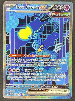 Pokemon Iron Crown ex Illustration Rare 158/131 PRE Prismatic Evolutions NM - Image 1