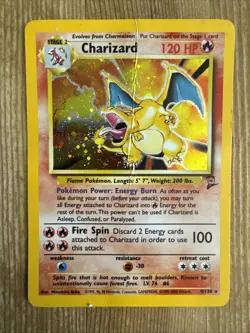 Pokemon TCG Charizard Base Set 2 4/130 Holo Unlimited Holo Rare DAMAGED - Image 1