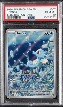 2024 POKEMON SFA EN-SHROUDED FABLE ILLUSTRATION RARE #067 HORSEA PSA 10 - Image 1