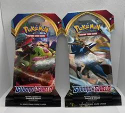 Pokemon TCG Sword And Shield Base Set Booster Pack Lot Of 2 Factory Sealed - Image 1
