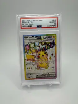 Pokemon 2024 SSP En-Surging SparksPikachu EX Ultra Rare PSA 10 - Image 1