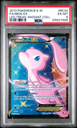 2013 POKEMON B&W LEGEND TREASURES RADIANT COLL #RC24 FULL ART/MEW EX PSA 6 - Image 1