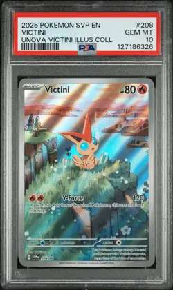 PSA 10 VICTINI #208 BLACK STAR PROMO 2025 POKEMON SVP EN UNOVA VICTINI ILLUS COL - Image 1