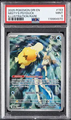 2025 POKEMON DRI EN-DESTINED RIVALS ILLUSTRATION RARE #193 MISTY'S PSYDUCK PSA 9 - Image 1