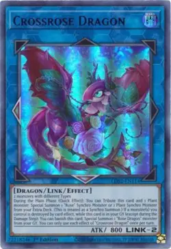 Yugioh! Crossrose Dragon (Blue) - LDS2-EN114 - Ultra Rare - 1st Edition Near Min - Image 1