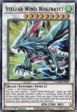 Yugioh! Stellar Wind Wolfrayet - DAMA-EN041 - Ultra Rare - 1st Edition Near Mint - Image 1