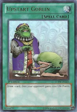 Yugioh! MP Upstart Goblin - LCYW-EN265 - Ultra Rare - 1st Edition Moderately Pla - Image 1