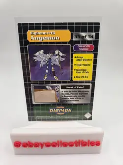 1999 Digimon Angemon 33 of 34 Exclusive Preview Card Silver Prism Card LP - Image 2