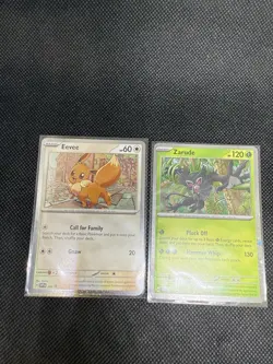 Eevee SVP 200 Black Star Promo Destined Rivals Pokemon Card NM + Zarude SVP 199 - Image 1