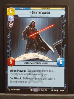 Star Wars Unlimited LOF DARTH VADER Twilight of the Apprentice Legendary Card 37 - Image 1