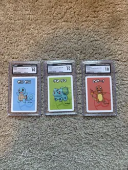 Cgc Gem mint 10 Pokemon Old Maid Squirtle Charmander And Bulbasaur 3 Card Bundle - Image 1