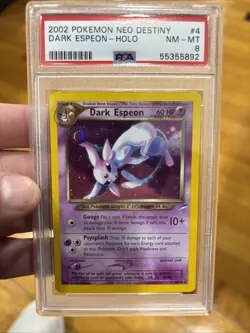 PSA 8 2002 Neo Destiny Dark Espeon 4/105 HOLO Pokemon Card - Image 1