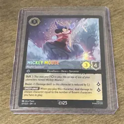 D23 Expo EXCLUSIVE Disney Lorcana MICKEY MOUSE PLAYFUL SORCERER Promo Card - Image 1