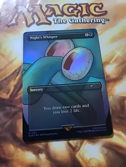 Night's Whisper Rainbow Foil NM MTG Secret Lair Spongebob Magic the Gathering - Image 1