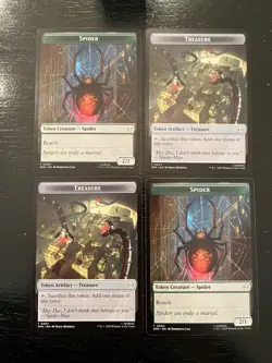 Spider 0003 Treasure 0007 Token X4X NM/M Spider- Man SPM Magic MTG - Image 1