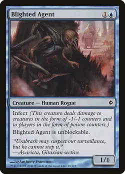 Blighted Agent 1x MtG New Phyrexia SP/NM - Image 1