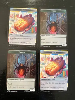 Food 0005 Spider 0003 Token X4X NM/M Spider- Man SPM Magic MTG - Image 1