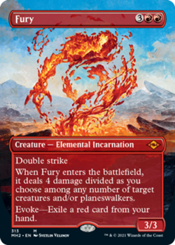 MTG Fury - Foil - Borderless, NM-Mint, English Modern Horizons 2 - Image 1