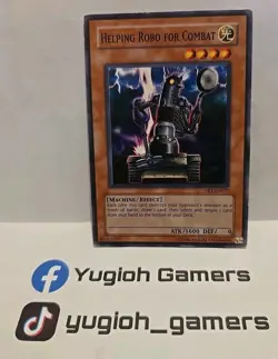 YUGIOH HELPING ROBO FOR COMBAT DR1 UNLIMITED COMMON LIGHT PLAYED - Image 1