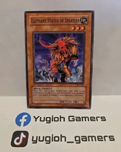 YUGIOH ELEPHANT STATUE OF DISASTER AST 1ST EDITION COMMON LIGHT PLAYED - Image 1