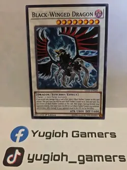 YUGIOH BLACK WINGED DRAGON LED3 1ST EDITION COMMON LIGHT PLAYED - Image 1