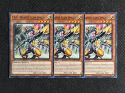 3x YuGiOh! - I.A.S. -Invasive Alien Species AGOV-EN023 Common 1st Edition NM - Image 1