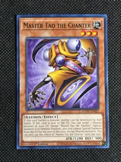 3x YuGiOh! - Master Tao the Chanter AGOV-EN025 Common 1st Edition Near Mint - Image 2