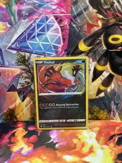 Yveltal SWSH Holo Amazing Rare Pokemon TCG Card 046/072 2021 Shining Fates - Image 1