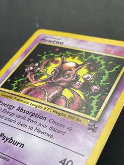 Pokemon trading card, vintage, Mewtwo Psyburn No: 14, black star promo - Image 3