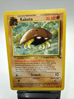 Pokemon TCG Kabuto Fossil 1st Edition Common Card 50/62 Regular NM - Image 1