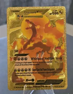 Pokemon Charizard VMAX 586hp Gold Foil Fan Art Collector Card TCG - Image 1
