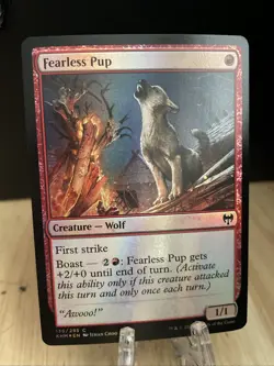 MTG Fearless Pup FOIL #136/285 Kaldheim Common KHM NM/M - Image 1