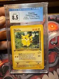 1st Edition Pikachu Jungle W Stamp MINT CGC 8.5 Pokemon 1999 HTF Promo - Image 1