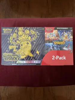 Pokemon Surging Sparks ETB & Booster Bundle Costco 2-pack Sealed New 100% Seller - Image 1