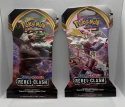 Pokemon TCG Sword And Shield Rebel Clash Booster Pack Lot Of 2 Factory Sealed - Image 1
